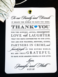 Wedding Tags-Thank You Tags-Guest Bag Tags