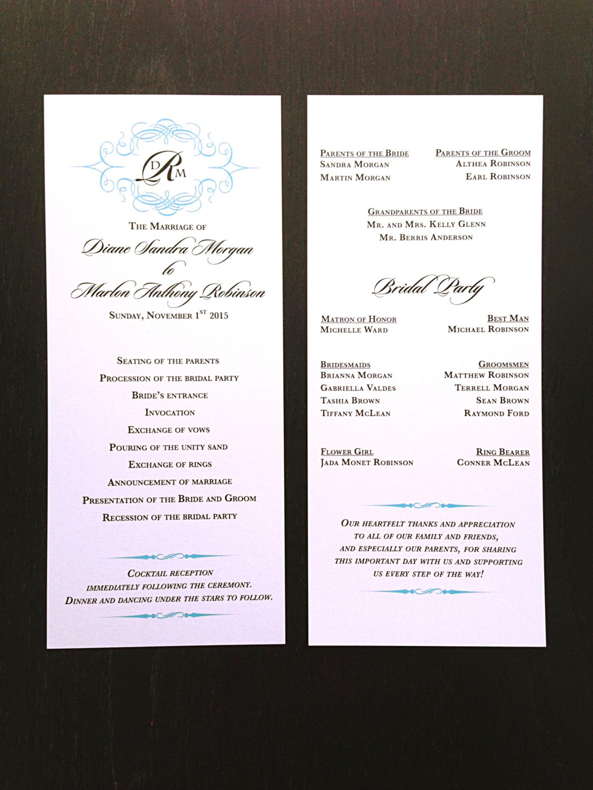 ceremony programs