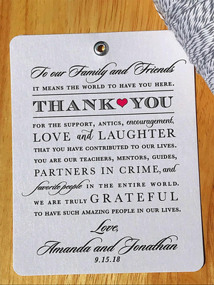Wedding Tags-Thank You Tags-Guest Bag Tags