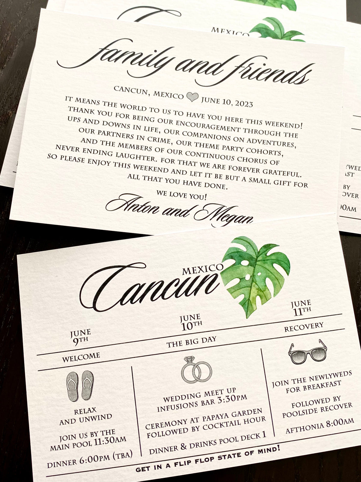 Destination Wedding Itinerary - Wedding Timeline - Weekend Agenda