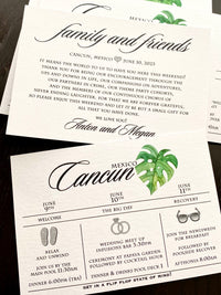 Destination Wedding Itinerary - Wedding Timeline - Weekend Agenda