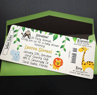 jungle theme baby shower invitation for safari theme party