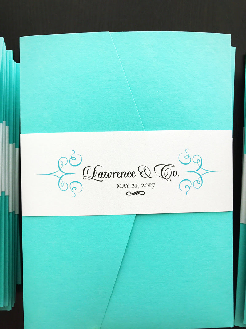 Tiffany Blue Wedding Invitation - Pocket Fold Invite