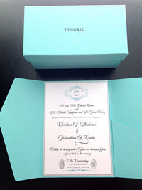 Tiffany Blue Wedding Invitation - Pocket Fold Invite