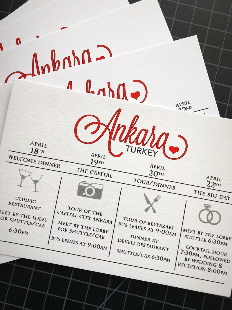 Unique wedding agenda