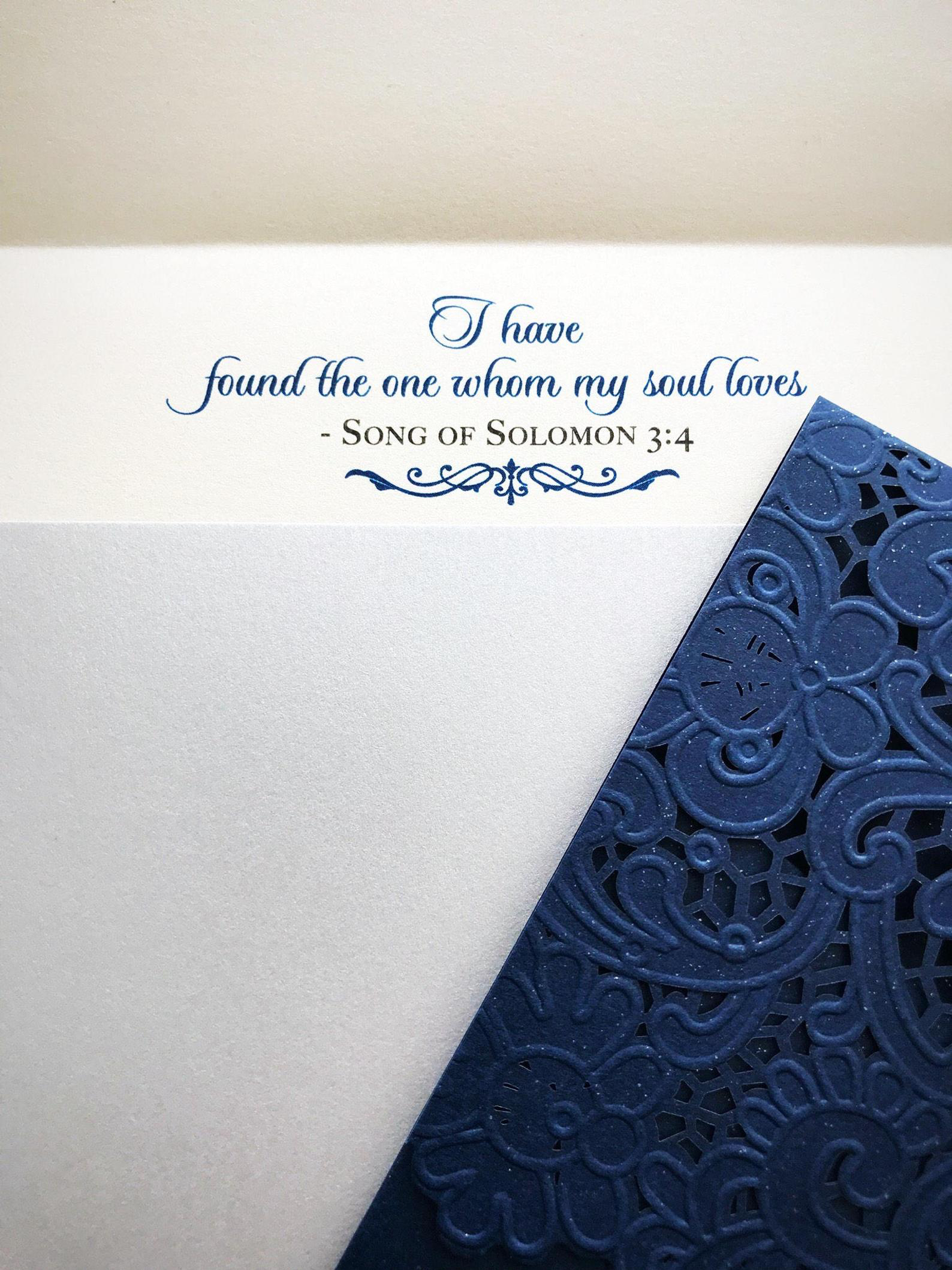 Laser-cut Pocket Fold Wedding Invitation