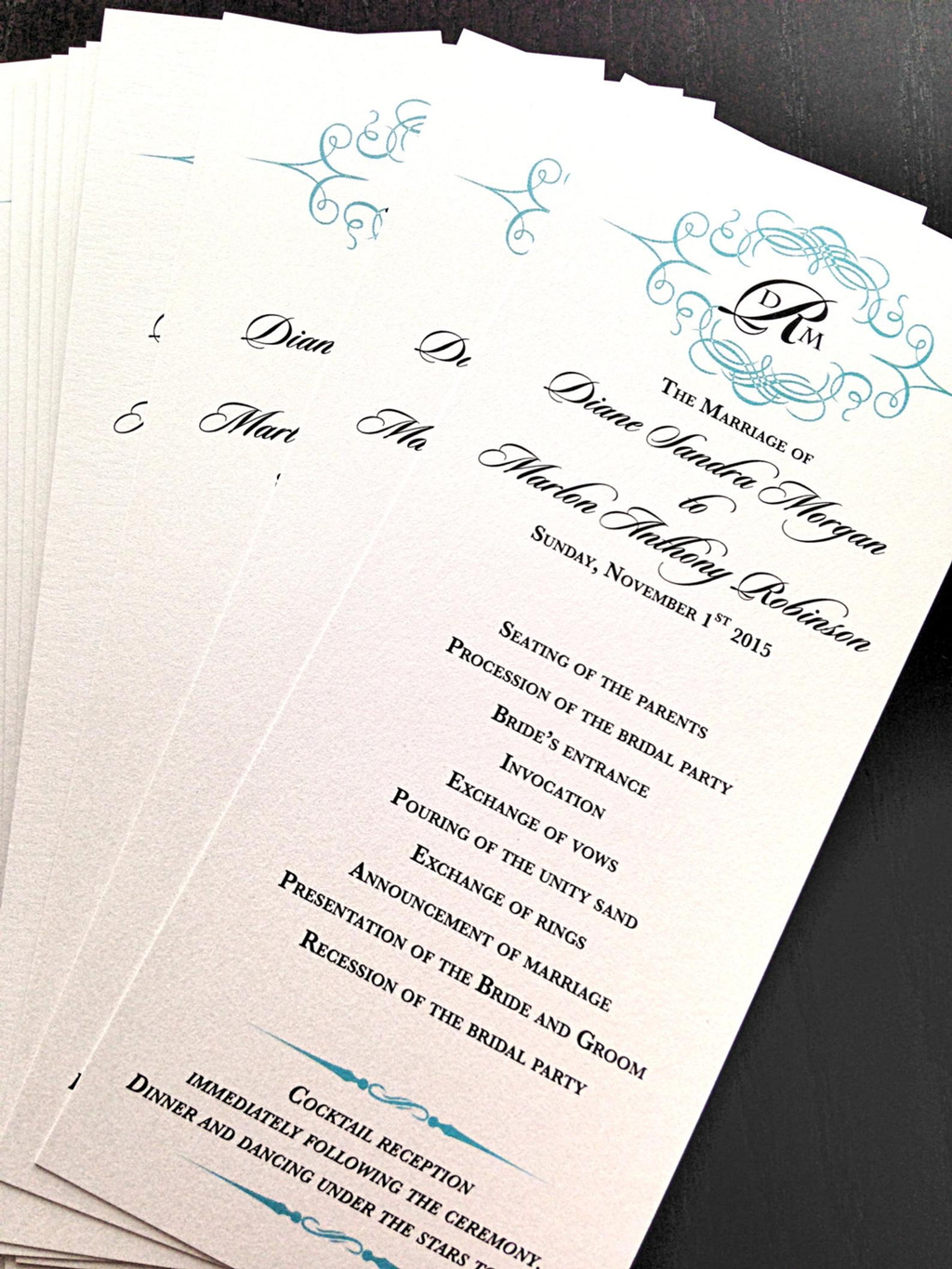Tiffany blue wedding programs