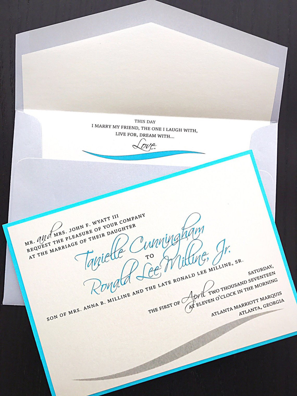 Pocket wedding invitation