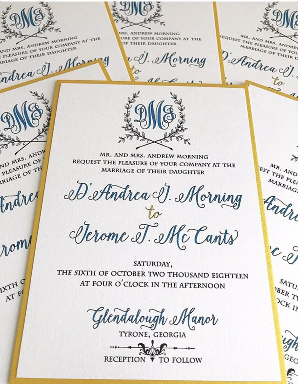 Monogram Wedding Invitation Suite