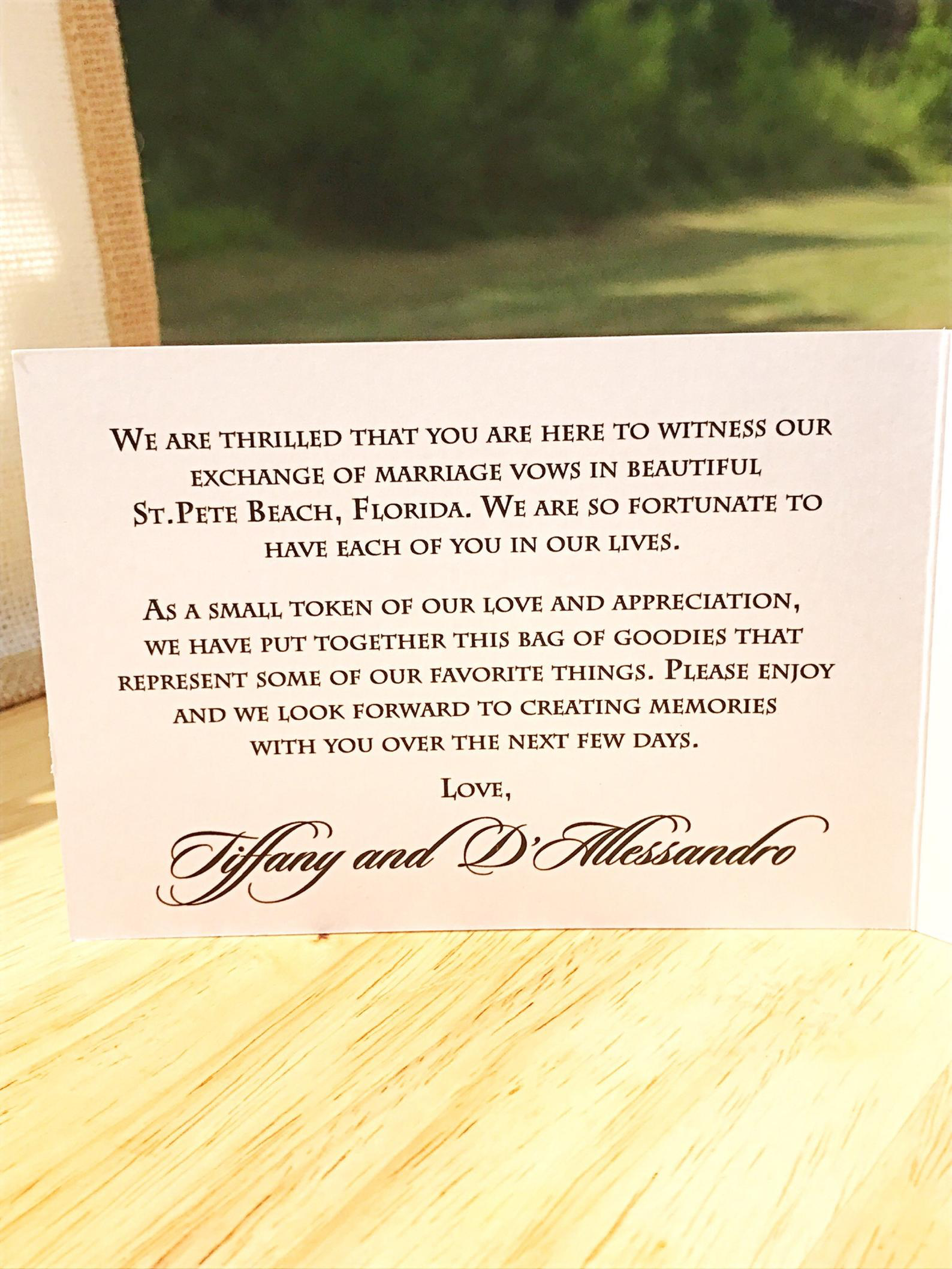 Monogram Destination Wedding Itinerary - Wedding Timeline