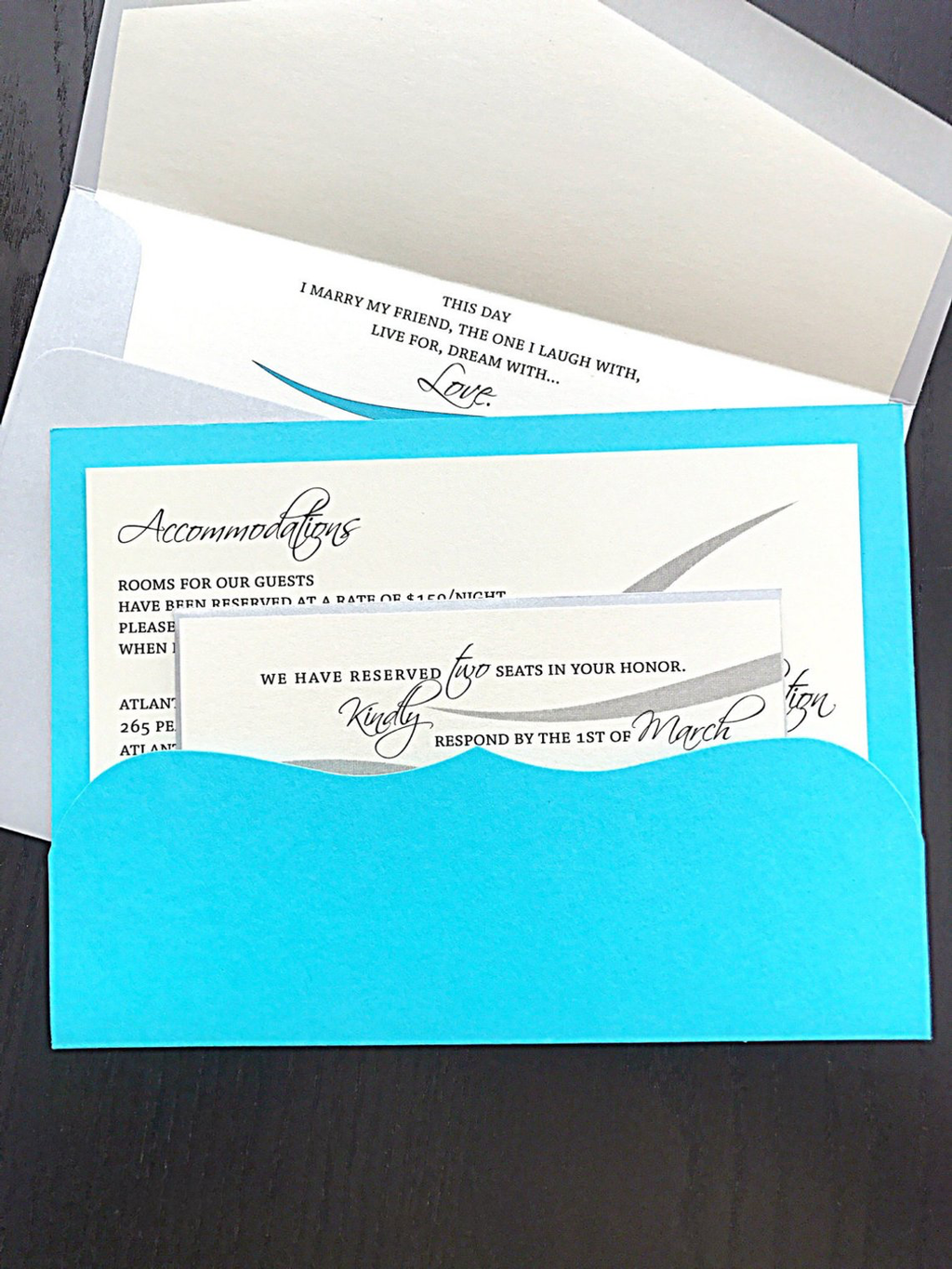 Pool Blue wedding invitation