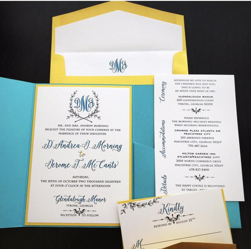 Monogram Wedding Invitation Suite