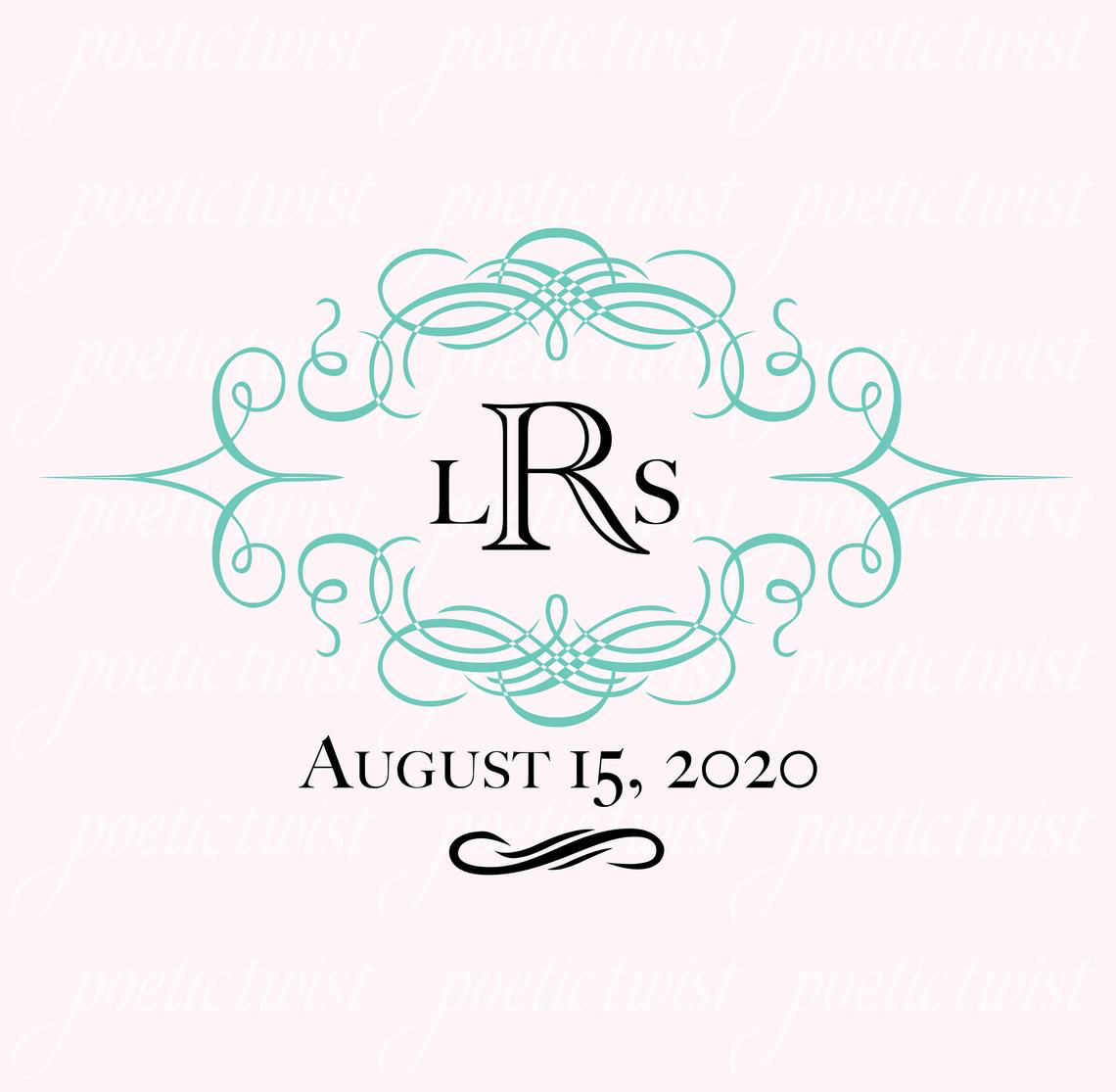 Tiffany Blue Wedding Monogram