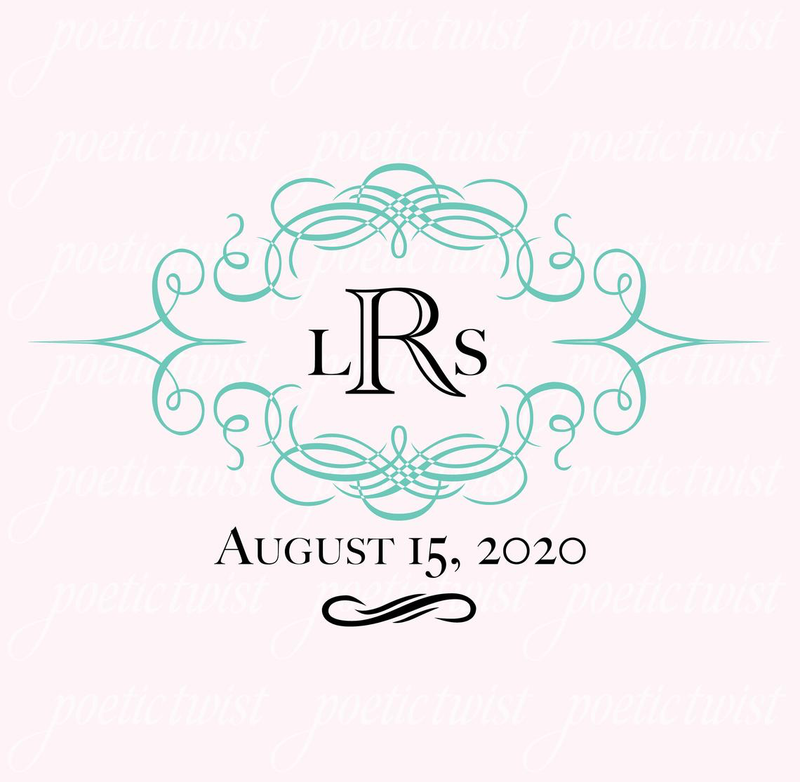 Tiffany Blue Wedding Monogram
