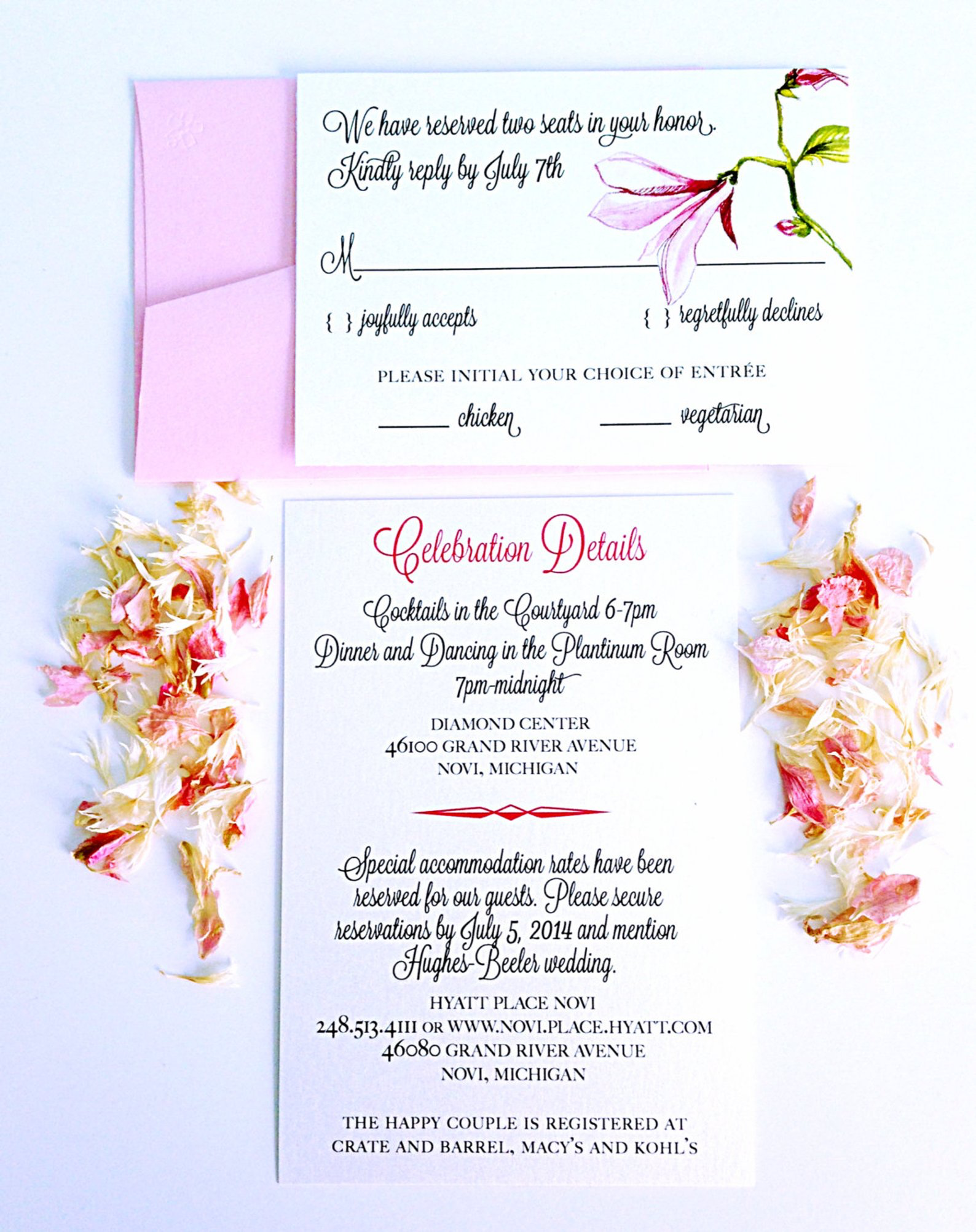 blush wedding color palette