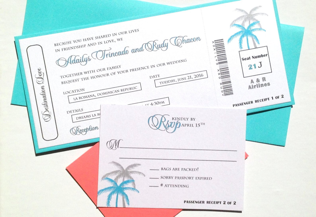 Airline Boarding Pass Wedding Invitation 