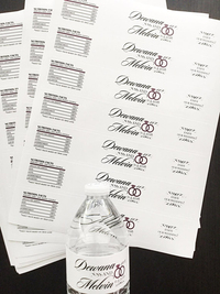 Personalized Water Bottle Labels - Wedding Rings