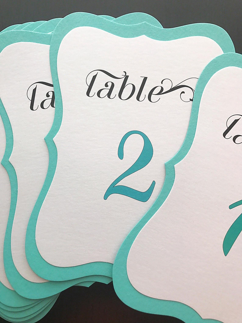 Tiffany Blue Table Numbers