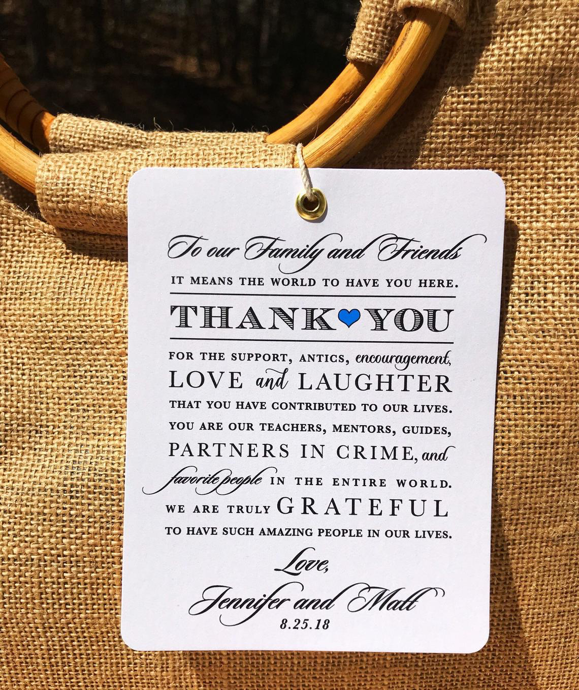 Wedding Tags-Thank You Tags-Guest Bag Tags