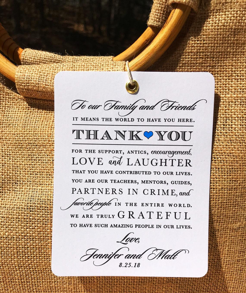 Wedding Tags-Thank You Tags-Guest Bag Tags