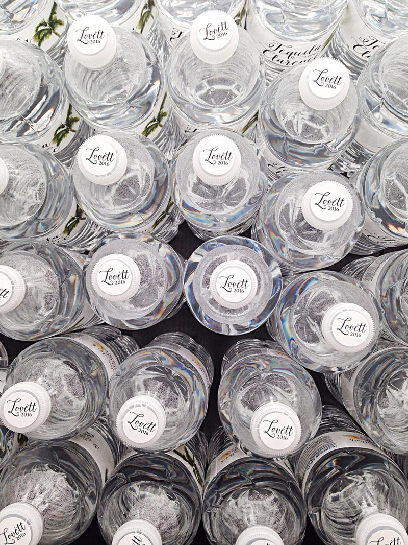 Personalized Water Bottle Labels-Palm Tree