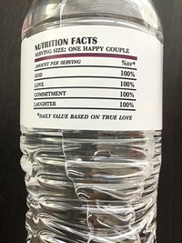 Personalized Water Bottle Labels - Wedding Rings