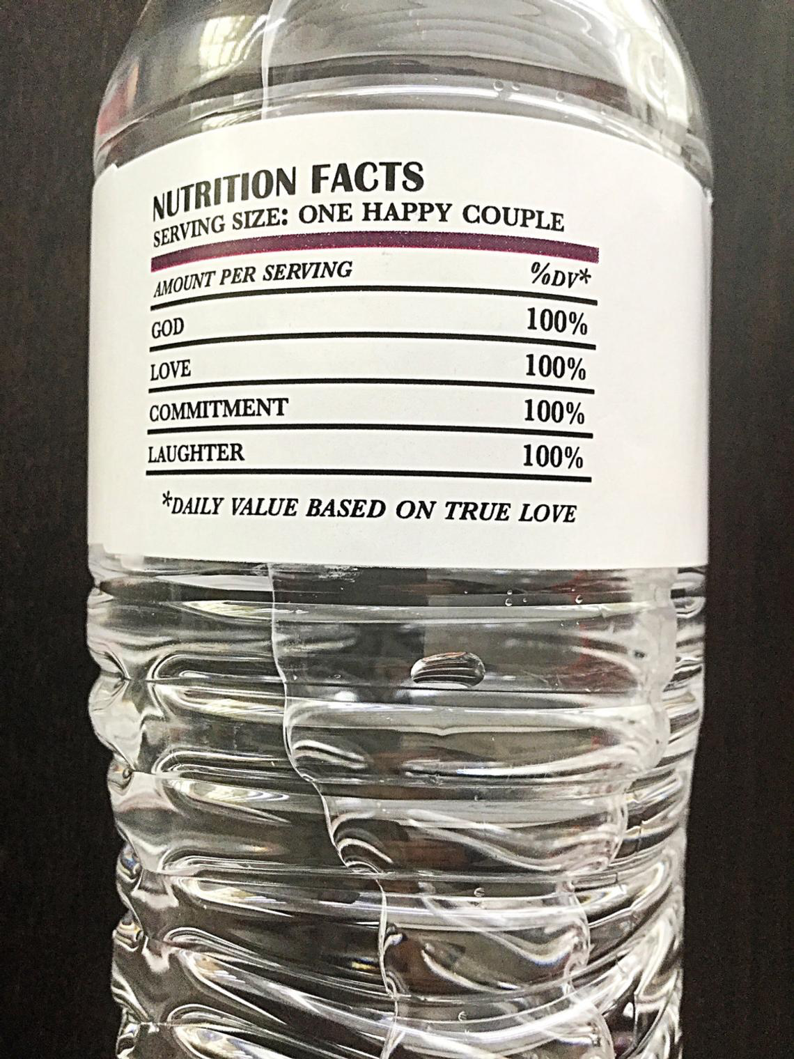 Personalized Water Bottle Labels - Wedding Rings