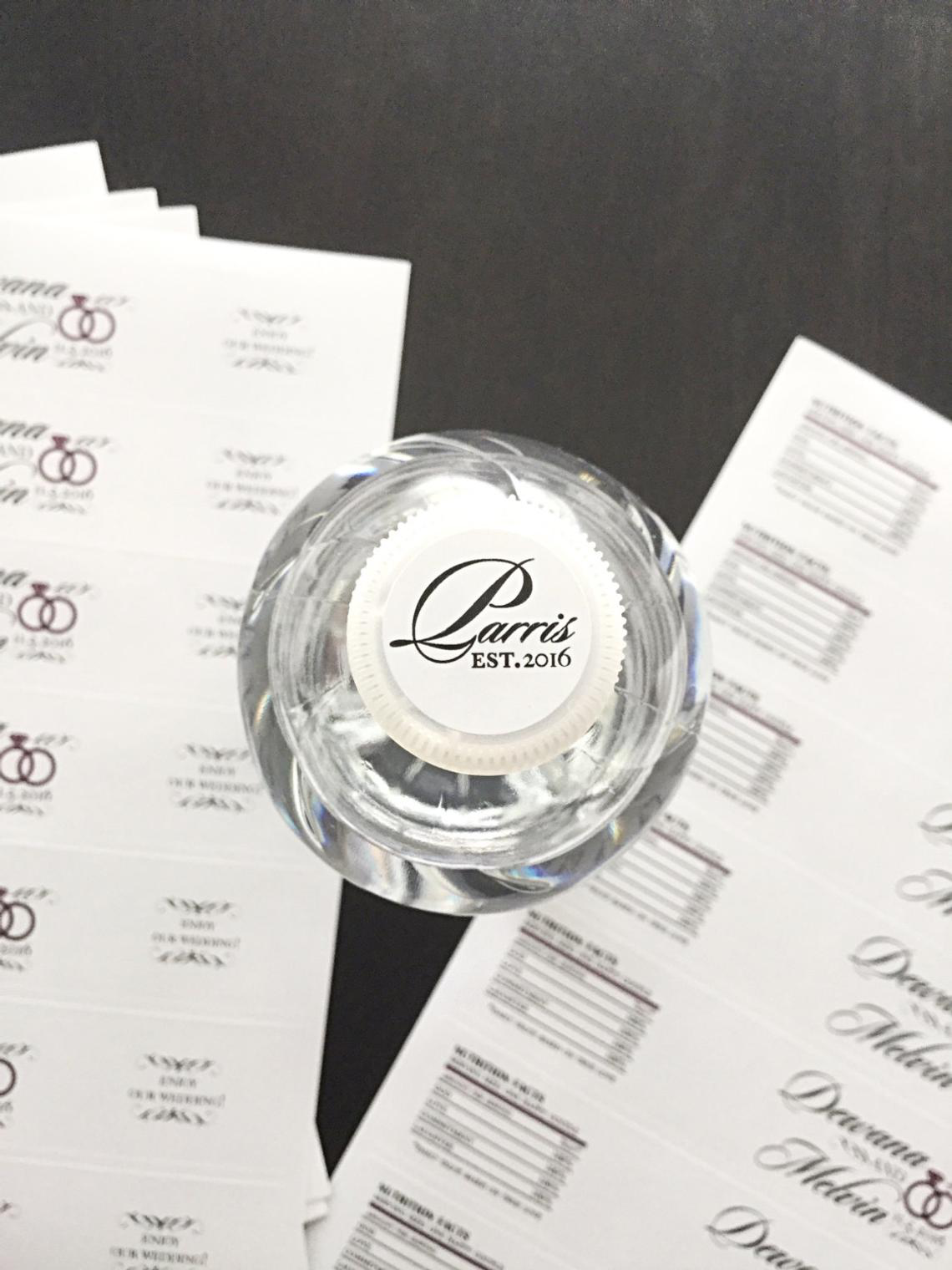 Personalized Water Bottle Labels - Wedding Rings
