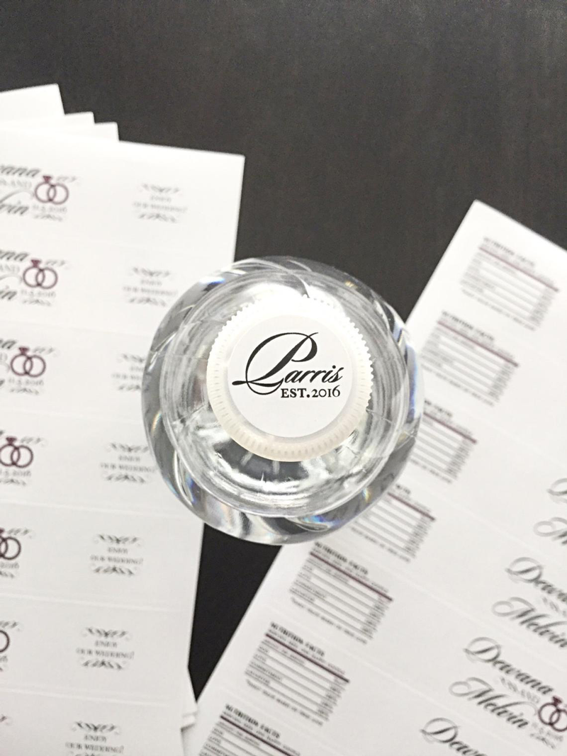 Personalized Water Bottle Labels - Wedding Rings