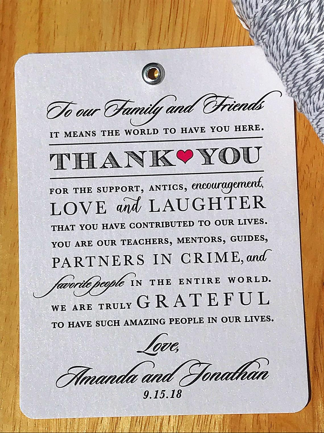 Wedding Tags-Thank You Tags-Guest Bag Tags – Poetic Twist