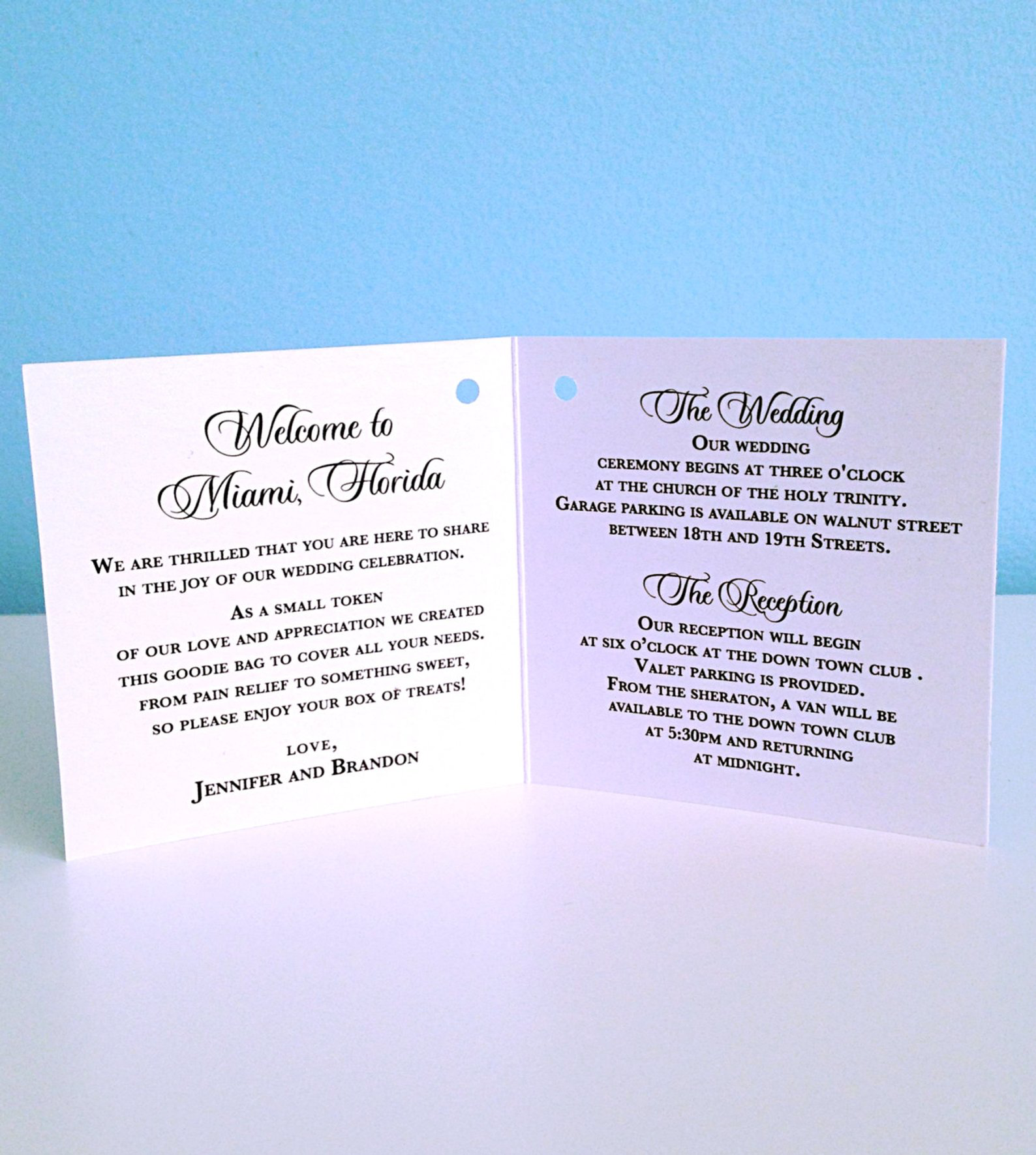 Mini Destination Wedding Itinerary - Wedding Timeline