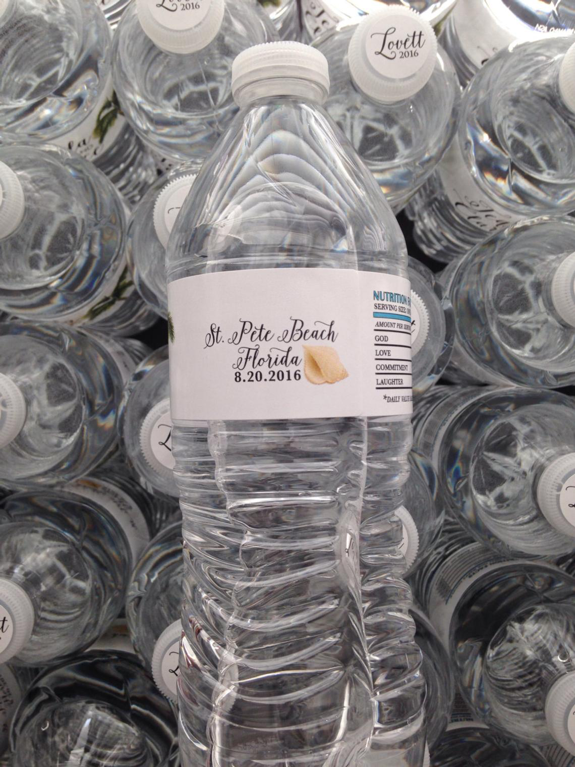 Personalized Water Bottle Labels-Palm Tree