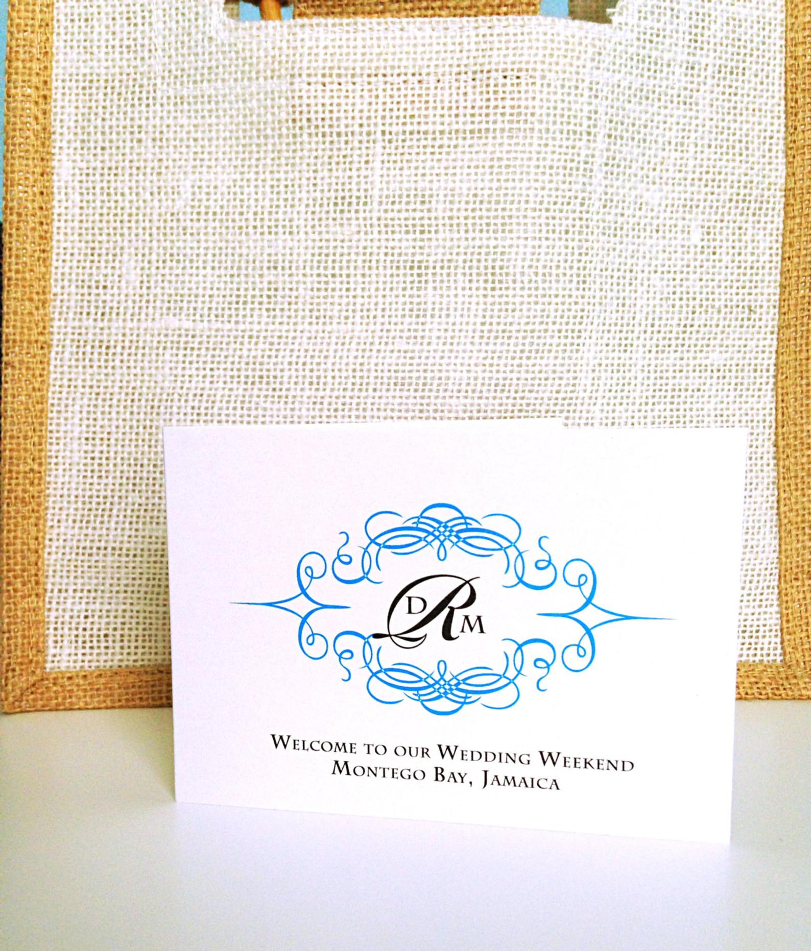 Wedding itinerary for welcome bags