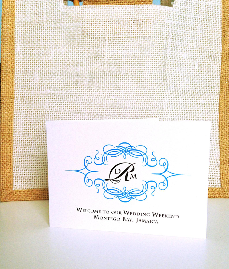 Wedding itinerary for welcome bags