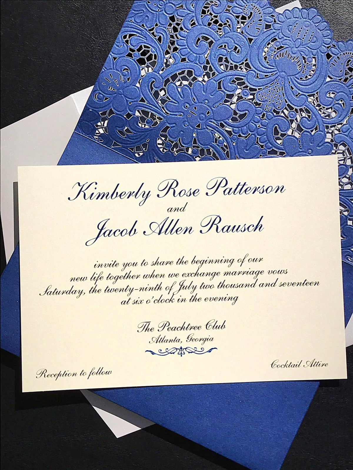 Laser-cut Pocket Fold Wedding Invitation